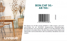 LIVIQUE Bon CHF 50.- Rabatt ab 150.-