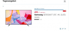 Tagesdeal 50″ Samsung QLED für 499.-