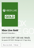 XBox Live Gold Migliedschaft 1 Monat