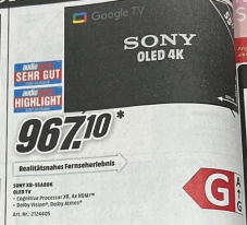 neuer Bestpreis SONY TV OLED XR-55A80K bei Media Markt 967.10 Fr.