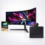 Samsung Odyssey NEO G9 G95NC (57″, DUHD, QD Mini-LED, 240 Hz, 1000 Nits, USB-Hub) + Slim Fit Cam  in aktion
