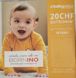 Babywalz Gutschein für CHF 20.- Rabatt ab CHF 99.- Bestellwert bis 31.10.2023