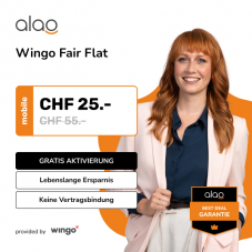 Wingo: Fair Flat für CHF 25.- statt CHF 55.- pro Monat