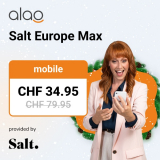 Salt Europe Max für CHF 34.95 statt CHF 79.95 - spare 59%