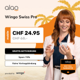 Alao: 74% auf Wingo Swiss Pro für CHF 24.95 statt CHF 68.- mit CHF 150.- Reise-Gutschein (Unlimitiert plus 1 GB EU-Roaming)