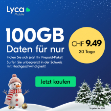 Lycamobile Abo mit CH alles unlimitiert (100GB Highspeed), 3GB Roaming & 1000 Min./SMS in EU lebenslang günstig