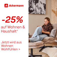 25 % Rabatt auf Wohnen & Haushalt bei Ackermann