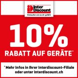 Letzter Tag – Interdiscount: 10% Rabatt auf Geräte