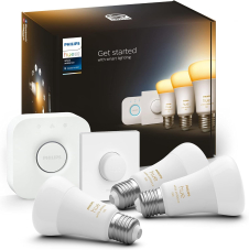 Philips Hue White Ambiance E27 3er Starter (mit Bridge, Smart Button & Temperatureinstellung, dimmbar)