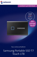 Samsung Portable SSD T7 TOUCH 1TB für CHF 79.- (50.- Cashback)