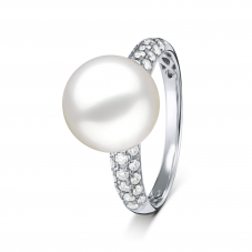 Diamantenring mit Akoya-Perle (36 Diamanten, 18K 750/Weissgold) bei Christ