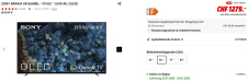 Sony 65″ OLED TV, XR65A80L zum Bestpreis 1299 CHF bei Media Markt