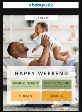 Nur Heute: babywalz Gutschein für CHF 30.- oder CHF 70.-