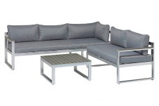 Gartenlounge mit 3er- und 2er-Sofa + Couchtisch aus Aluminium bei Jumbo