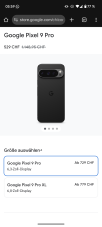 GOOGLE Pixel 9 Pro (128GB)+ Fitbit Versa 4 für 529 CHF / Pixel 9 + Versa 4 für 349 CHF direkt im Google Store