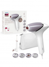 Philips Lumea IPL Haarentfernungsgerät 8000 Series – Haarentfernungsgerät mit SenseIQ Technologie, 4 Aufsätze und Satin Compact Korrekturtrimmer