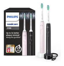 Philips Sonicare 3100 Duo – Elektrische Schallzahnbürste mit Timer & Andruckkontrolle, Modell HX3675/15