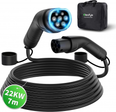 Blitzdeal - ElecFylo Typ 2 Ladekabel,22KW 7M 32A Ladekabel Elektroauto mit Tragetasche bei Amazon
