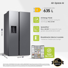 Samsung Food Center Side by Side 640L mit Wasser-/Eisspender, WLAN und AI-Energiemodus  [Grenzgänger/LOKAL FR]