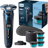 Philips S7885/63 Elektrischer Nass- / Trockenrasierer mit Trimmer, Reinigungsstation, 4x Reinigungskartuschen & Reiseetui