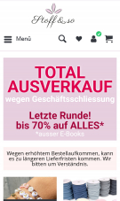Bis zu 70% wegen Geschäftsaufgabe bei Stoff&so