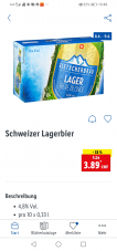 Gletscherlagerbier 10x33cl bei LIDL für CHF 3.89