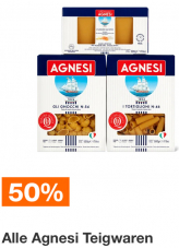 Für Pasta-Suchtis: 50% auf alle Agnesi Teigwaren im Migros vom 3. bis zum 6. Februar