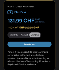 Plex Premium Lifetime Pass
