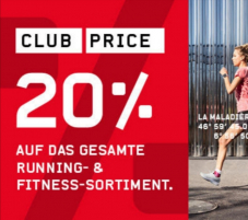 20% auf das gesamte Running- & Fitness-Sortiment, Ochsner Sport Club Price