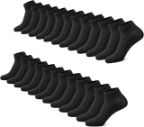 FALARY Trainer Socks for Men and Women, Organic Cotton, 12 Pairs, Short Socks, Sports Socks, Half Socks, Unisex, Black/White/Grey