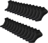 FALARY Trainer Socks for Men and Women, Organic Cotton, 12 Pairs, Short Socks, Sports Socks, Half Socks, Unisex, Black/White/Grey