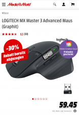 LOGITECH MX Master 3 Advanced Maus (Graphit) bei MediaMarkt