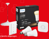 15% auf das gesamte Philips Hue Sortiment bei Interdiscount, z.B. Philips Hue White Doppelpack E27 für CHF 29.70 statt CHF 34.95