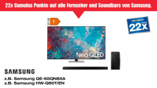 melectronics: 22fache Cumulus-Punkte auf Fernseher und Soundbars von Samsung