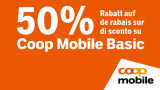 Coop Mobile Basic im Swisscom-Netz – CH unlimitierte Telefonie & SMS, 4GB akkumulierbare Daten, 50GB Startdaten geschenkt