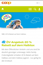 20% auf das Halbtax (coop hello family - nur Neukunden)