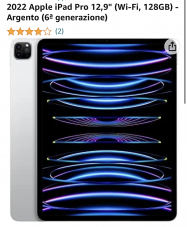 2022 Apple iPad Pro 12,9″ (Wi-Fi, 128GB) - (6ª generazione)