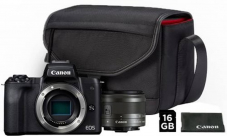Canon EOS M50 + EF-M 15-45mm IS STM inkl. Kameratasche + 16GB Speicherkarte