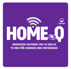 Sunrise Internet bis 10 Gbit/s über Glasfaser oder 2.5 Gbit/s über Kabelnetz (HFC), 280 TV Sender und Telefon bei QoQa