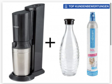 Sodastream Wassersprudler »Crystal«, 0,6 l Glaskaraffe, Aluminiumzylinder für 60 l Wasser