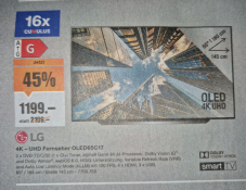 (Vorankündigung) LG OLED65C17 inkl. 16x Cumulus Punkte bei melectronics