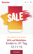 50% Rabatt auf Sunrise-Mobileabo (unter 30)
