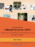4 Monate Audible für nur € 2.95 anstatt € 9.95 pro Monat