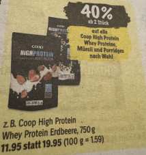40% Rabatt auf Coop High Protein Linie