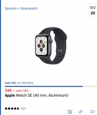 Apple Watch SE 40 mm zum best preis