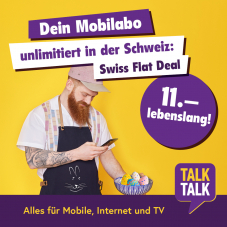 TalkTalk Swiss Flat für CHF 11.- / mit Roaming S für CHF 14.95 – mit lebenslangem Rabatt!