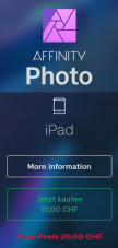 Affinity Photo für iPad 50% Rabatt