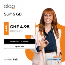 Salt Surf 5 GB für CHF 3.49 pro Monat bei Alao