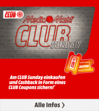 MediaMarkt Club Sunday vom 02. März – 03. März 2024 – Ab CHF 250.- Einkauf bis zu CHF 210.- Gutschein erhalten