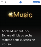 Apple Music bis zu 6 Monate kostenlos über PlayStation 5 (Neue und ehemalige Kunden)
